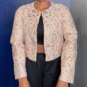 Chic pale pink  and Rose Gold Women's Blazer